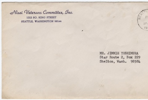 (Document) - Letter to Jimmy Yoshihara from Joseph Nakatsu (Envelope) (ddr-densho-332-57-mezzanine-0d20406307)