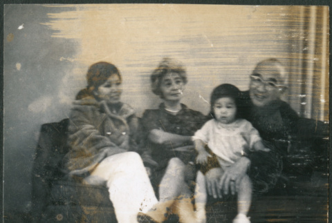 Agnes and Chester Sakura with woman and toddler (ddr-densho-523-497)