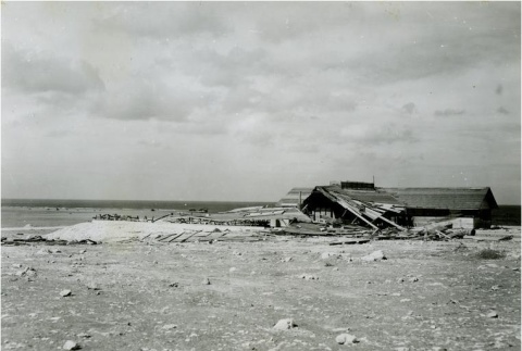 Mess hall damaged by typhoon (ddr-densho-179-46)