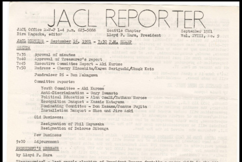 Seattle Chapter, JACL Reporter, Vol. XVIII, No. 9, September 1981 (ddr-sjacl-1-300)