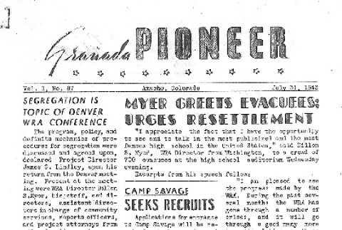Granada Pioneer Vol. I No. 87 (July 31, 1943) (ddr-densho-147-88)