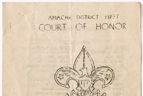 Amache District First Court of Honor program (ddr-densho-390-118)