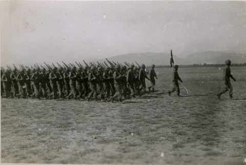 Nisei soldiers marching (ddr-densho-201-10)
