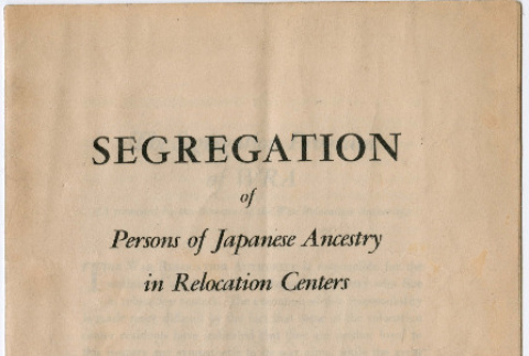 Segregation of Persons of Japanese Ancestry in Relocation Centers (ddr-densho-560-21)