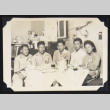 Five people around a table (ddr-densho-542-733)