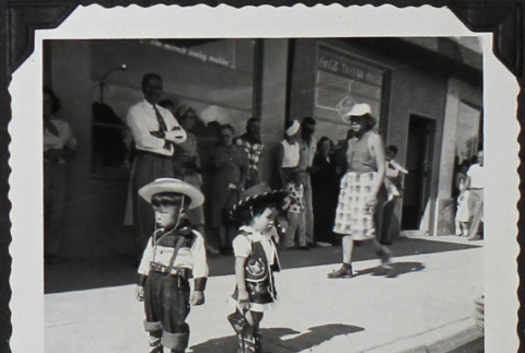 Two children in cowboy outfits (ddr-densho-300-489)