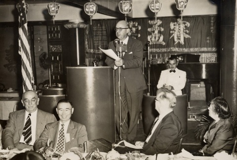 Governor Samuel Wilder King and others listening to a speech (ddr-njpa-2-255)