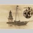 E. Allen Petersen and Taneko 'Tani' Petersen and the Chinese junk Hummel Hummel (ddr-njpa-1-1273)