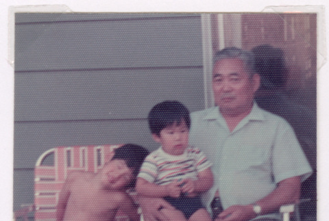 Takeo Isoshima with grandsons (ddr-densho-477-529)
