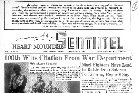 Heart Mountain Sentinel Vol. III No. 30 (July 22, 1944) (ddr-densho-97-191)