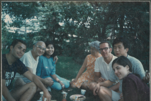 Seven people at picnic (ddr-densho-523-513)