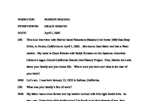 Marion Masada interview (ddr-csujad-6-19)
