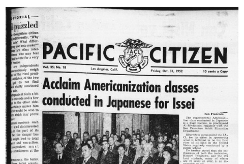 The Pacific Citizen, Vol. 35 No. 18 (October 31, 1952) (ddr-pc-24-44)