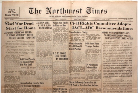 The Northwest Times Vol. 1 No. 81 (November 4, 1947) (ddr-densho-229-68)