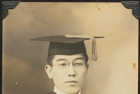 Issei Yale Law graduate in cap and gown (ddr-densho-259-430)