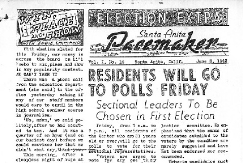 Santa Anita Pacemaker Vol. I No. 14 (June 3, 1942) (ddr-densho-146-14)
