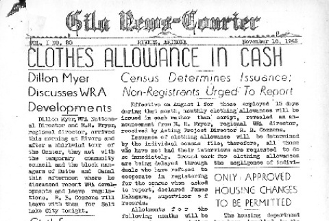 Gila News-Courier Vol. I No. 20 (November 18, 1942) (ddr-densho-141-20)