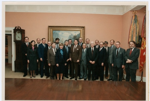 Signed group  photograph of Reagan Administration (ddr-densho-345-29)