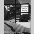 Close up of sign and planter at Washington Federal Savings Bothell branch (ddr-densho-354-402)