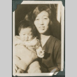 Iku Takahashi holding baby (ddr-densho-355-345)