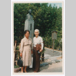 Mitsuye Yabe and Friend Next to Bust (ddr-ohs-1-177)