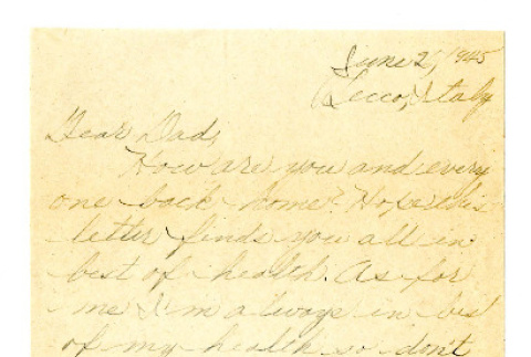Letter from Makoto Okine to Mr. Okine, June 28, 1945 (ddr-csujad-5-82)