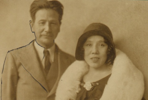 Kunihiko Nanbu posing with his wife (ddr-njpa-4-1357)