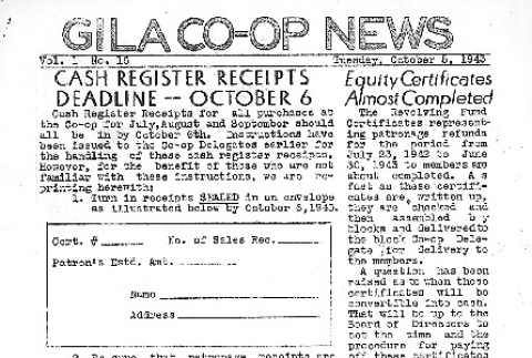 Gila Co-op News, Vol. I No. 16 (October 5, 1943) (ddr-densho-141-164)