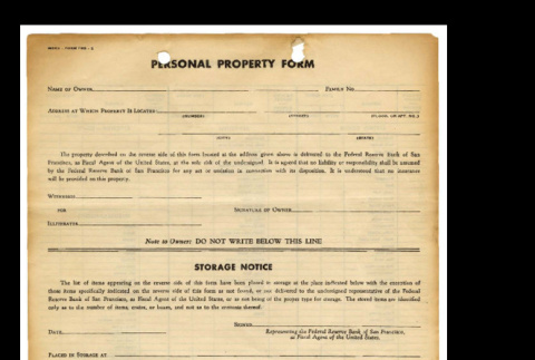 Personal property form (ddr-csujad-46-29)