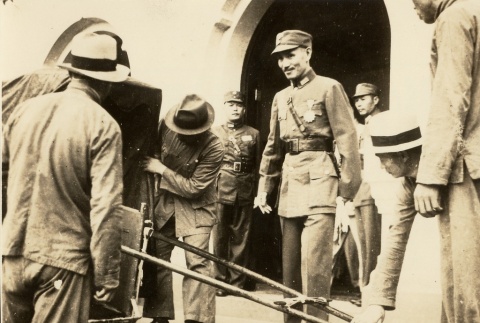 Chiang Kai-shek walking out of a building (ddr-njpa-1-1757)