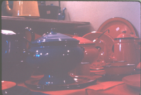 Display of enamelware tureens (ddr-densho-426-328)