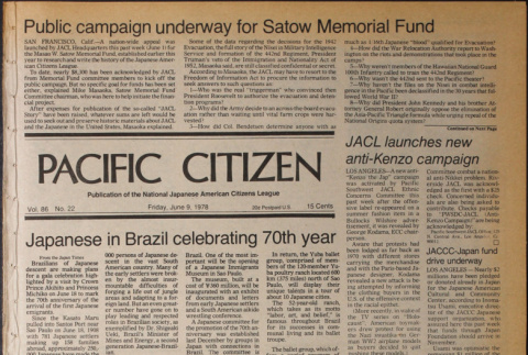 Pacific Citizen, Vol. 86, No. 22 (June 9, 1978) (ddr-pc-50-22)