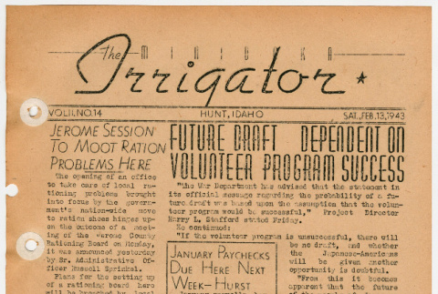 Minidoka Irrigator Vol. II No. 14 (February 13, 1943) (ddr-densho-119-169)