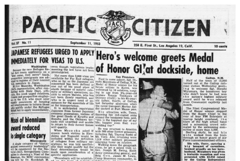 The Pacific Citizen, Vol. 37 No. 11 (September 11, 1953) (ddr-pc-25-37)