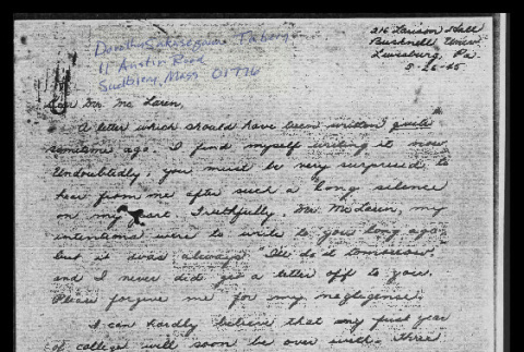 Letter from Dorothy Sakasegawa to Mr. Dallas McLaren, May 26, 1945 (ddr-csujad-55-1884)
