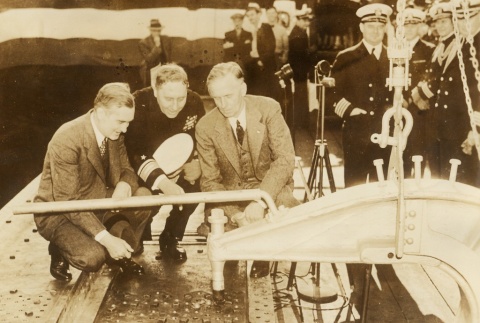 Charles Edison, Rear Admiral Clark H. Woodward, and Gov. William Wilkins Horton (ddr-njpa-1-249)