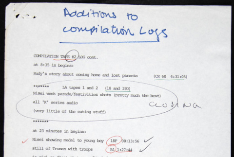Additions to Compilation Logs (ddr-densho-1007-1416)