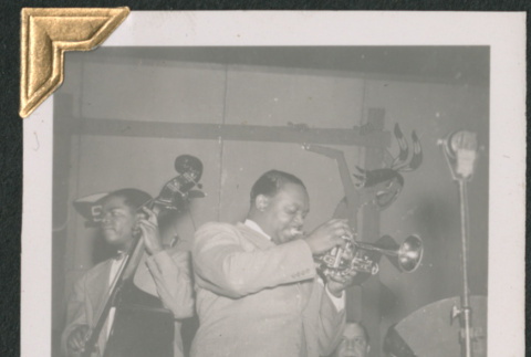 Junior Raglin and Rex Stewart on stage (ddr-densho-434-127)