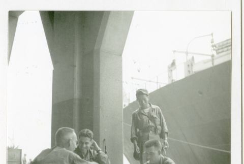 Passing the time while awaiting order to board ship to Korea (ddr-csujad-38-450)
