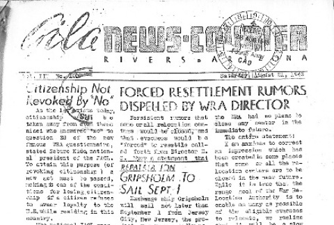 Gila News-Courier Vol. II No. 100 (August 21, 1943) (ddr-densho-141-142)