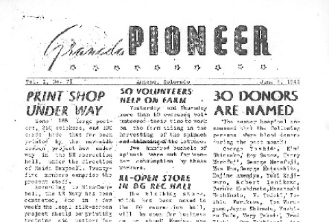 Granada Pioneer Vol. I No. 71 (June 5, 1943) (ddr-densho-147-72)