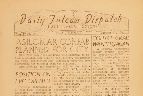 Tulean Dispatch Vol. IV No. 30 (December 17, 1942) (ddr-densho-65-119)