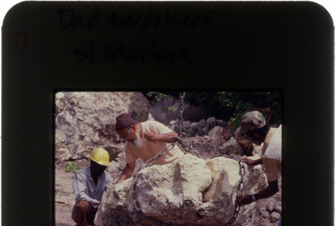 Kaneji Domoto and others moving a boulder (ddr-densho-377-587)