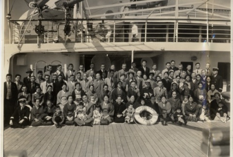 A group posing on the deck of ship (ddr-njpa-8-10)