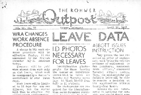 Rohwer Outpost Vol. II No. 29 (April 10, 1943) (ddr-densho-143-50)