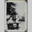 Young child and stuffed animal (ddr-densho-258-66)