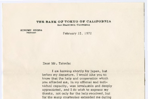 Letter to Shoji Takeda from Susumu Onoda (ddr-densho-501-147)