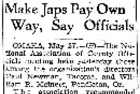 Make Japs Pay Own Way, Say Officials (May 27, 1943) (ddr-densho-56-920)