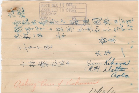 Letter sent to T.K. Pharmacy (ddr-densho-319-87)