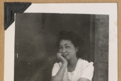 Young woman in a print skirt (ddr-densho-542-244)